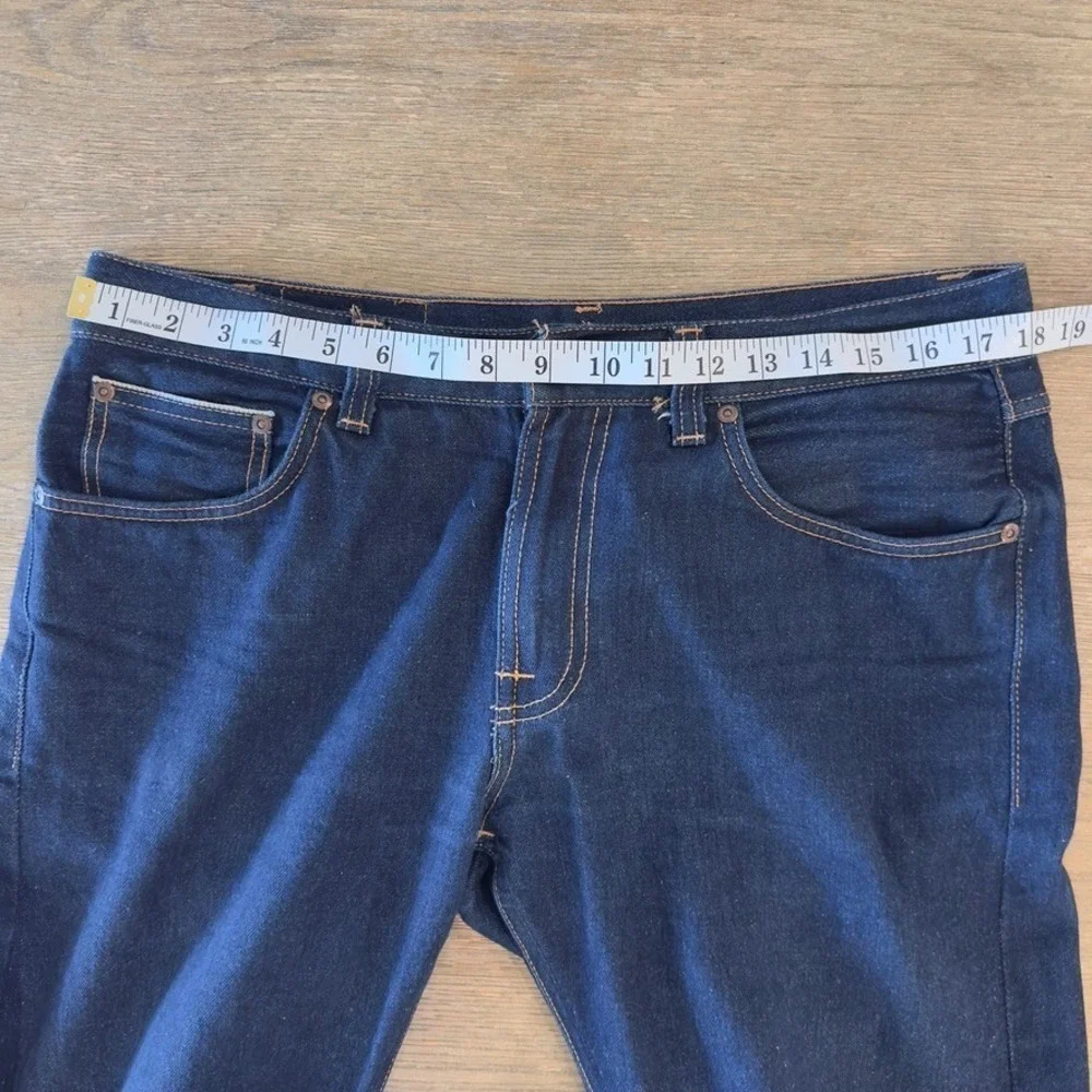 Nudie Jeans Co-Gritty Jackson Dry Maze Selvage 100% Cotton Raw Denim Jeans-33x32
